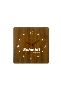 Relógio de Parede Quadrado com Números em MDF Texturizado 27x27cm